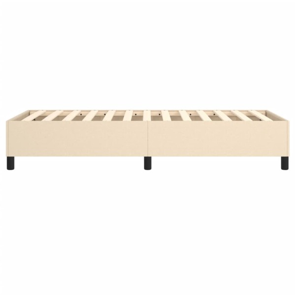 Estructura de cama box spring tela color crema 90x190 cm