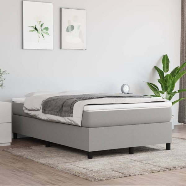 Estructura de cama box spring tela gris claro 120x200 cm