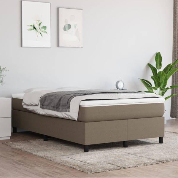 Estructura de cama box spring tela gris taupe 120x200 cm