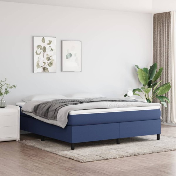 Estructura de cama box spring tela azul 180x200 cm