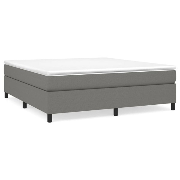 Estructura de cama box spring tela gris oscuro 160x200 cm