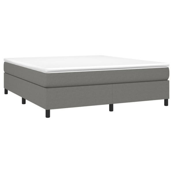 Estructura de cama box spring tela gris oscuro 160x200 cm