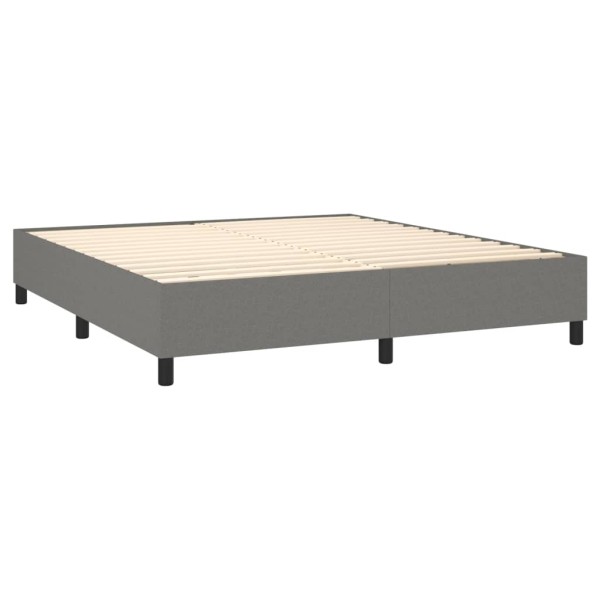 Estructura de cama box spring tela gris oscuro 160x200 cm