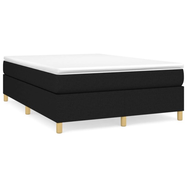 Estructura de cama box spring tela negro 140x190 cm