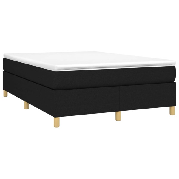 Estructura de cama box spring tela negro 140x190 cm