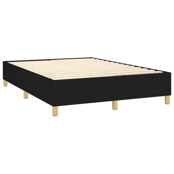 Estructura de cama box spring tela negro 140x190 cm