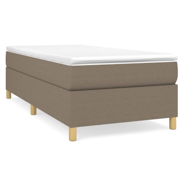 Estructura de cama box spring tela gris taupe 100x200 cm