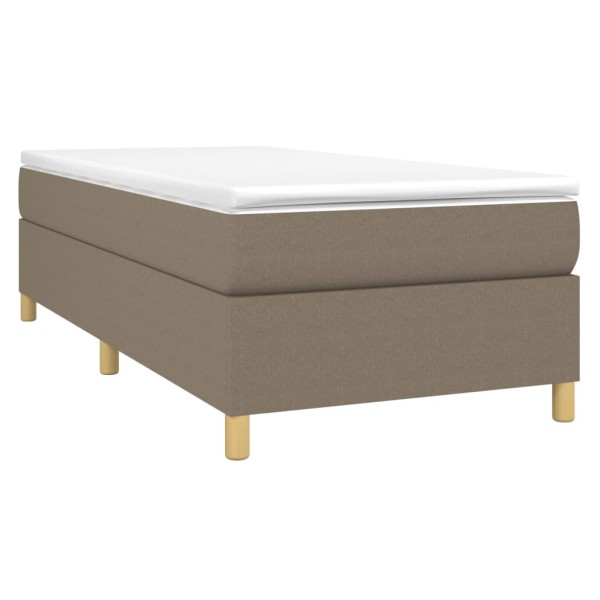 Estructura de cama box spring tela gris taupe 100x200 cm