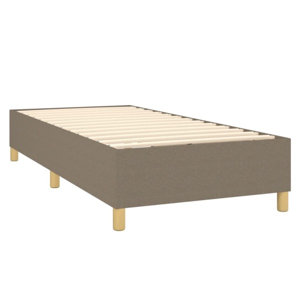 Estructura de cama box spring tela gris taupe 100x200 cm