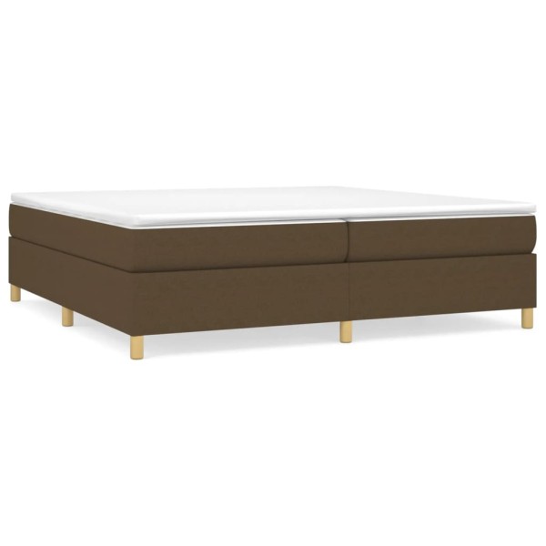 Estructura de cama box spring tela marrón oscuro 200x200 cm