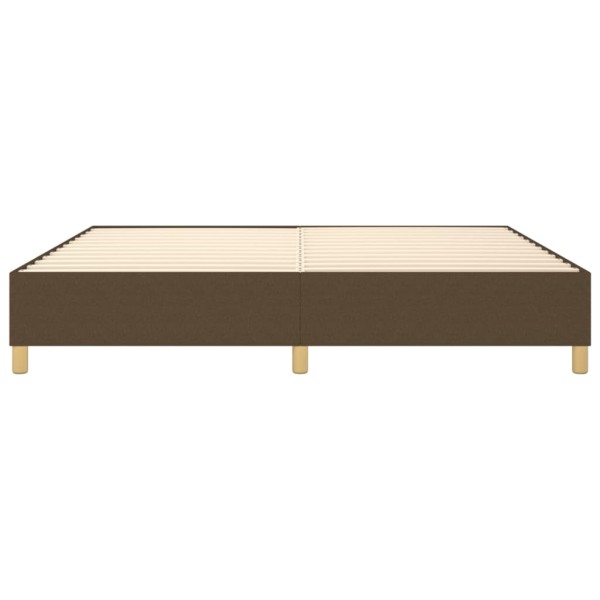 Estructura de cama box spring tela marrón oscuro 200x200 cm