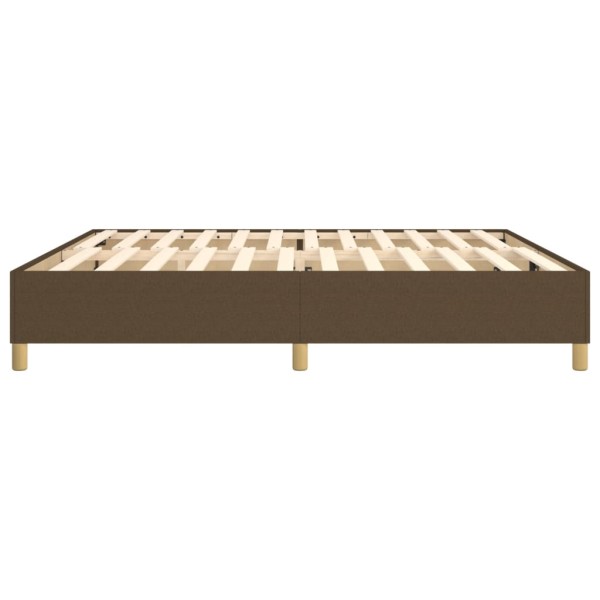 Estructura de cama box spring tela marrón oscuro 200x200 cm