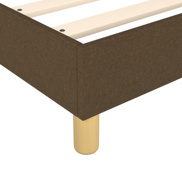 Estructura de cama box spring tela marrón oscuro 200x200 cm