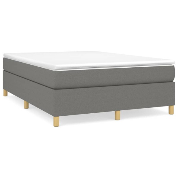 Estructura de cama box spring tela gris oscuro 140x200 cm