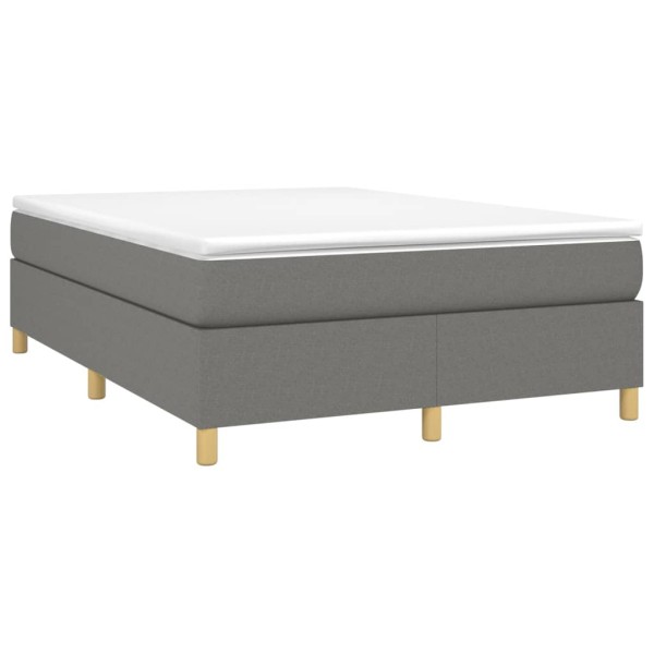 Estructura de cama box spring tela gris oscuro 140x200 cm