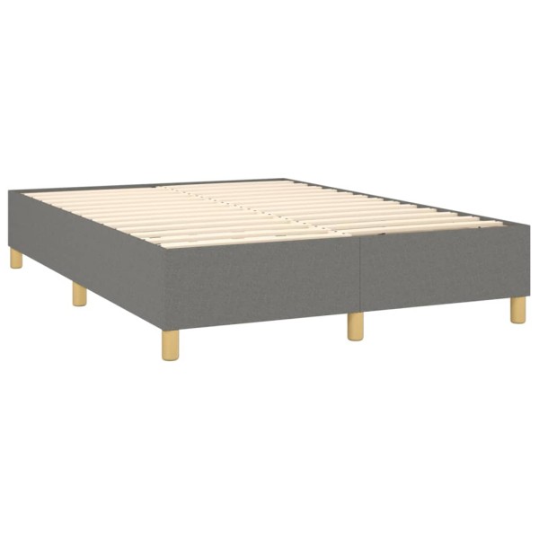 Estructura de cama box spring tela gris oscuro 140x200 cm