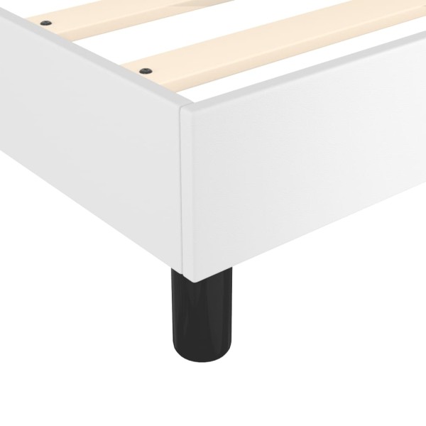 Estructura de cama box spring cuero sintético blanco 140x190 cm