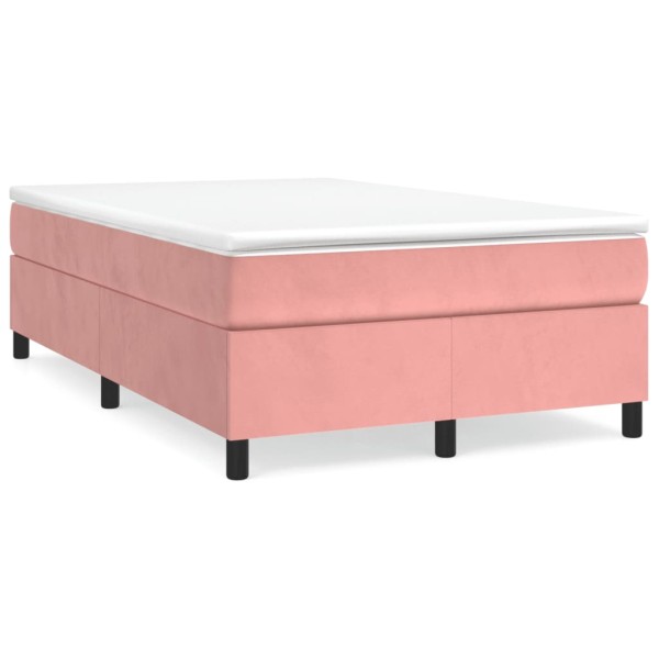 Estructura de cama box spring terciopelo rosa 120x200 cm