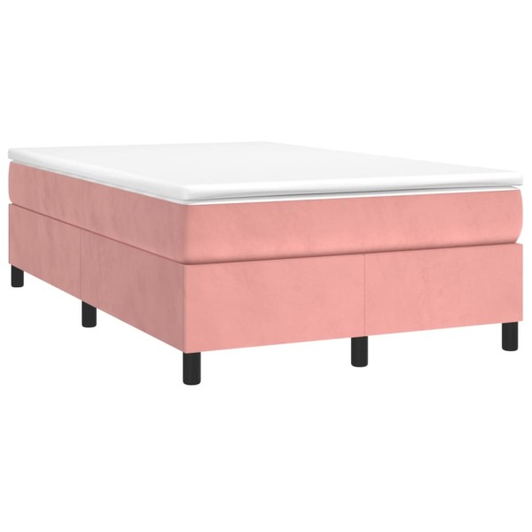 Estructura de cama box spring terciopelo rosa 120x200 cm