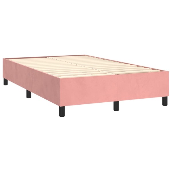 Estructura de cama box spring terciopelo rosa 120x200 cm