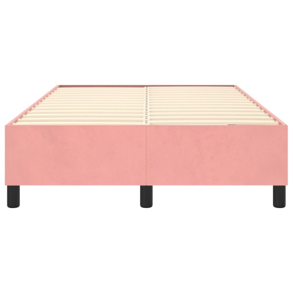 Estructura de cama box spring terciopelo rosa 120x200 cm