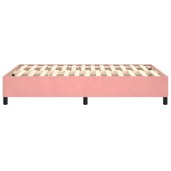 Estructura de cama box spring terciopelo rosa 120x200 cm