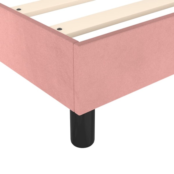 Estructura de cama box spring terciopelo rosa 120x200 cm