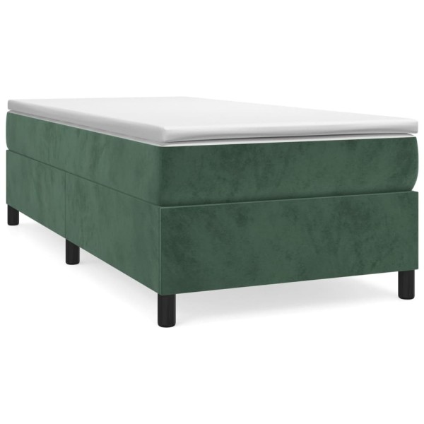 Estructura de cama box spring terciopelo verde oscuro 100x200cm