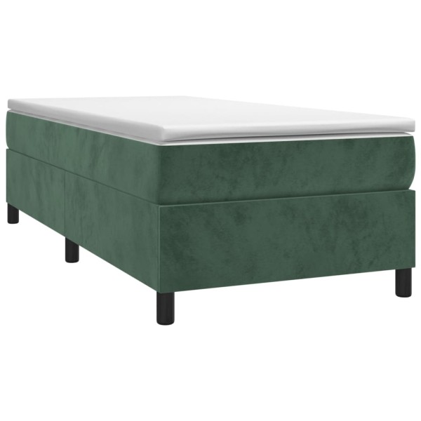 Estructura de cama box spring terciopelo verde oscuro 100x200cm