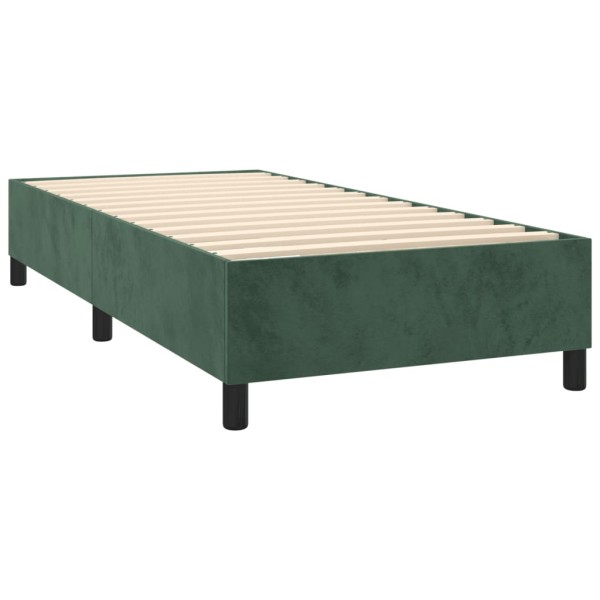 Estructura de cama box spring terciopelo verde oscuro 100x200cm