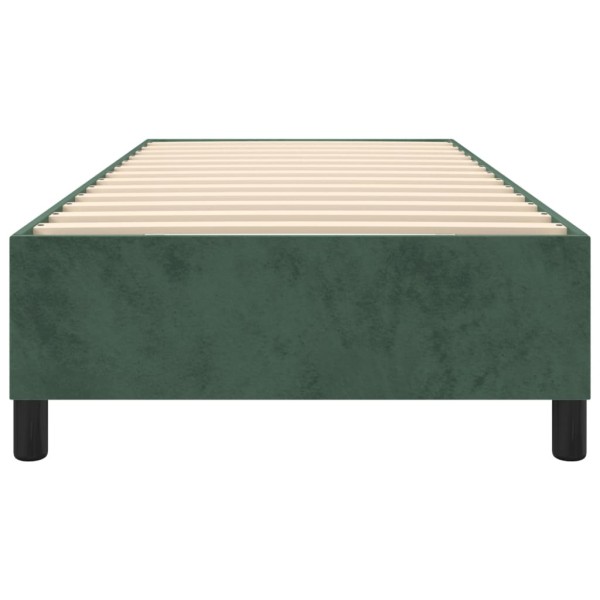 Estructura de cama box spring terciopelo verde oscuro 100x200cm