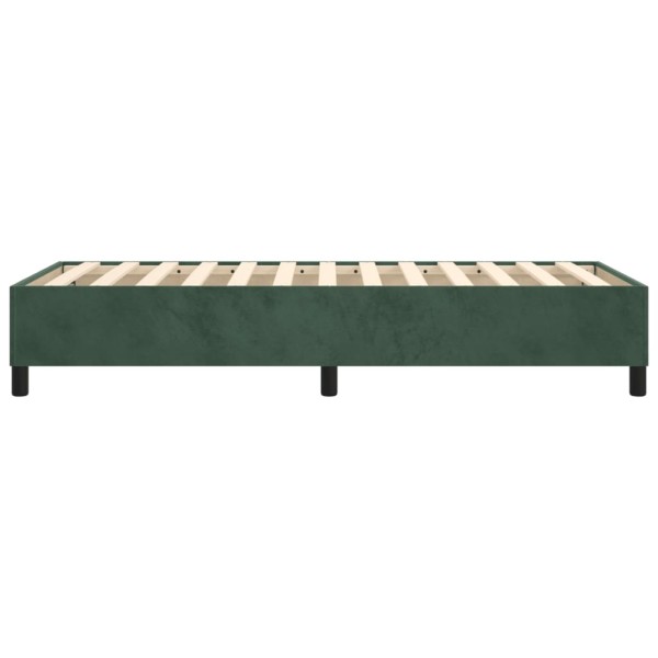 Estructura de cama box spring terciopelo verde oscuro 100x200cm