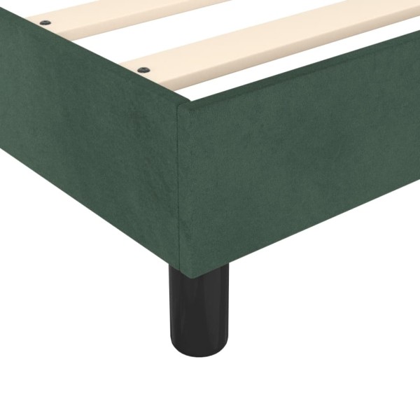 Estructura de cama box spring terciopelo verde oscuro 100x200cm