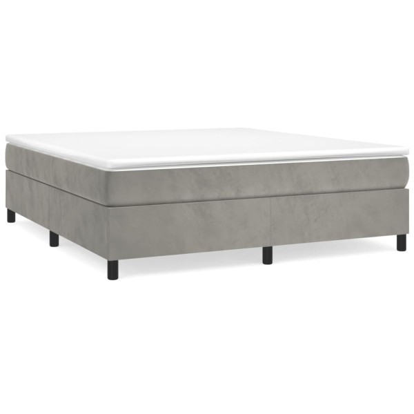 Estructura de cama box spring terciopelo gris claro 180x200 cm