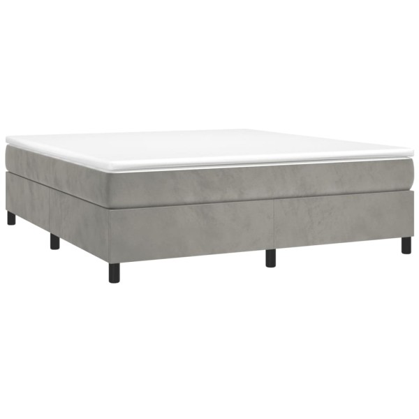 Estructura de cama box spring terciopelo gris claro 180x200 cm