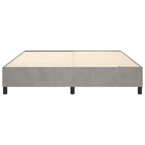 Estructura de cama box spring terciopelo gris claro 180x200 cm