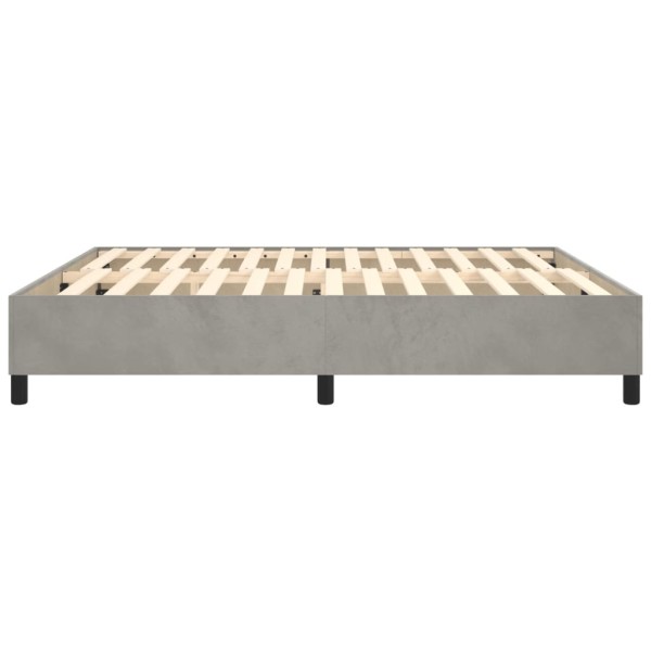 Estructura de cama box spring terciopelo gris claro 180x200 cm