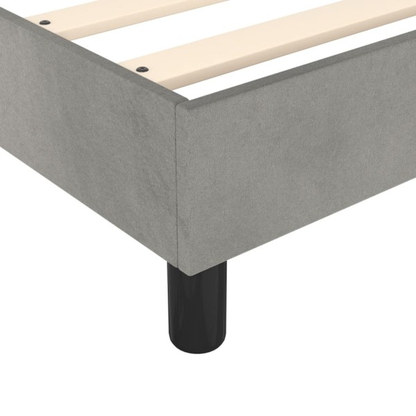 Estructura de cama box spring terciopelo gris claro 160x200 cm