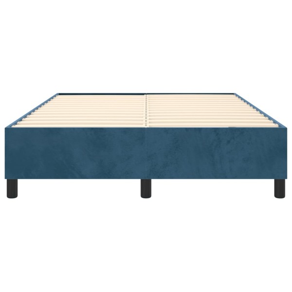 Estructura de cama box spring terciopelo azul oscuro 140x200 cm