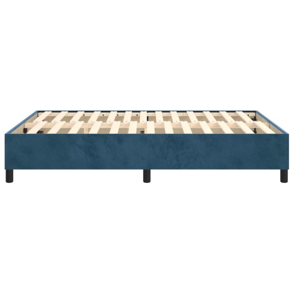 Estructura de cama box spring terciopelo azul oscuro 140x200 cm