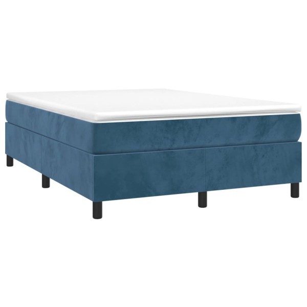 Estructura de cama box spring terciopelo azul oscuro 140x190 cm