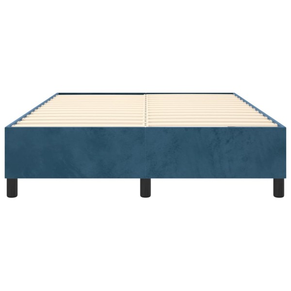 Estructura de cama box spring terciopelo azul oscuro 140x190 cm