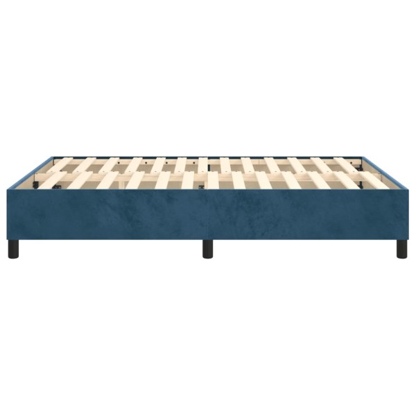 Estructura de cama box spring terciopelo azul oscuro 140x190 cm