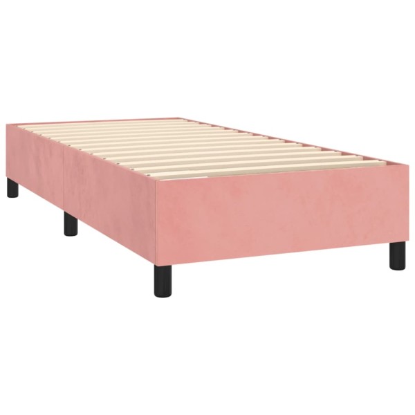 Estructura de cama box spring terciopelo rosa 100x200 cm