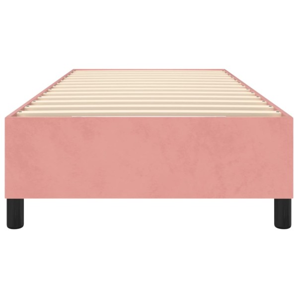 Estructura de cama box spring terciopelo rosa 100x200 cm