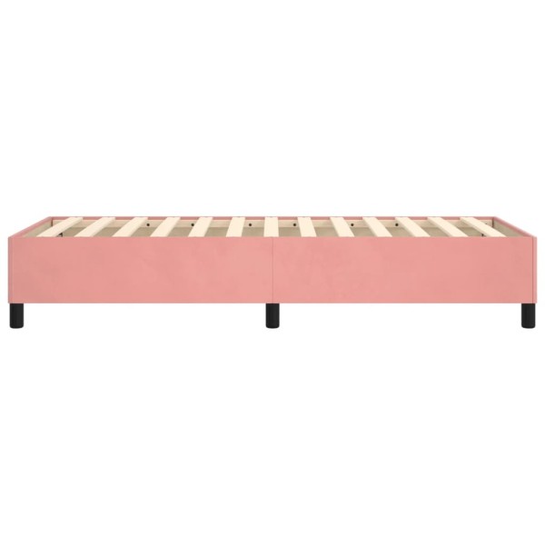 Estructura de cama box spring terciopelo rosa 100x200 cm