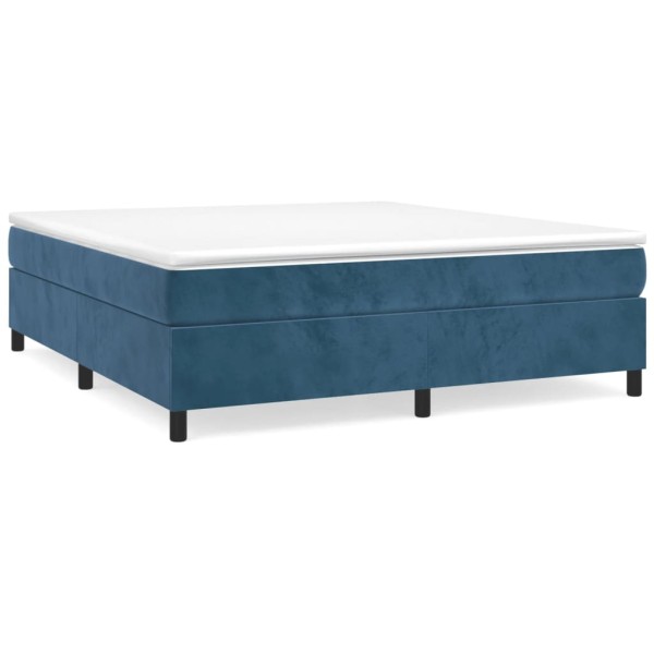 Estructura de cama box spring terciopelo azul oscuro 160x200 cm