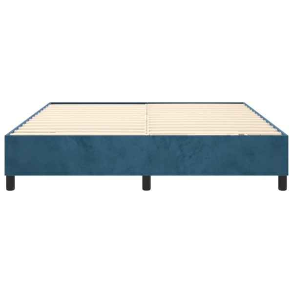 Estructura de cama box spring terciopelo azul oscuro 160x200 cm