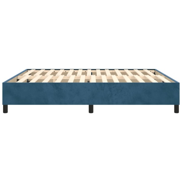 Estructura de cama box spring terciopelo azul oscuro 160x200 cm