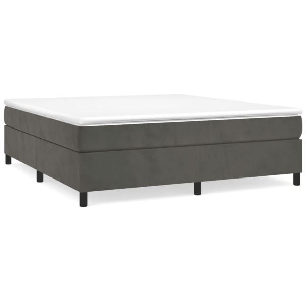 Estructura de cama box spring terciopelo gris oscuro 200x200 cm